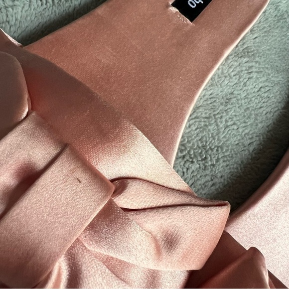 Zigi Soho Valiant Bow Satin Slide Flat Sandals Ballet Pink Sz 8.5 - Picture 9 of 13